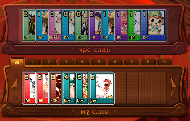Card Selection Interface