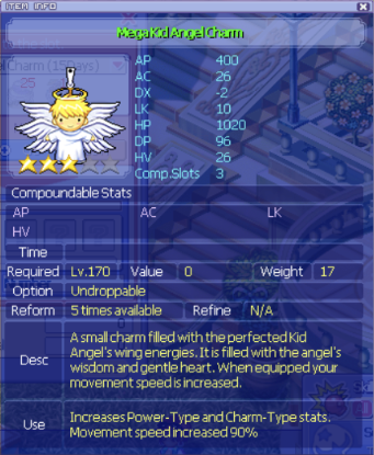 Mega Kid Angel Charm