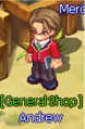Andrew - A shopkeeper that allows you to buy certain types of galder checks, which are used for job advancement. If you sell a galder check to this NPC, you will get the value of the check back, unlike Item Girl, where you get only half of its value.